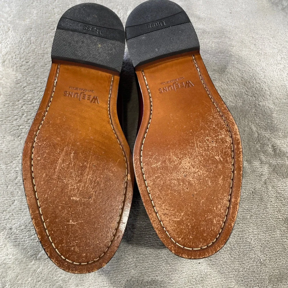 GH Bass Weejuns Layton Loafers Kiltie Mens 10.5 Burgundy Leather Tassel Office